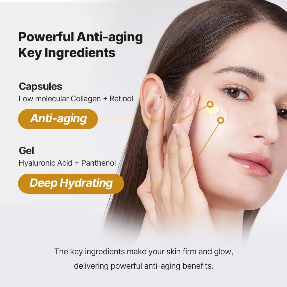 Deep Vitamin C Golden Capsule Hydrating Face Moisturizer, Hydrating Night Face Cream Antioxidant Protection,Lightweight Skincare Peaceful Pleasures Health and Wellness