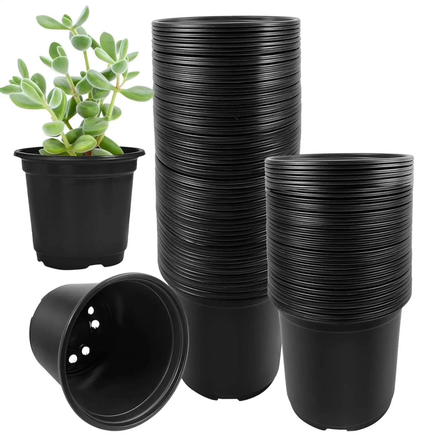 Nursery Pots 100 Pieces Grow Container with Drainage Holes 4inch Flower Pots for Indoor Outdoor Garden Backyard Balcony Peaceful Pleasures Health and Wellness