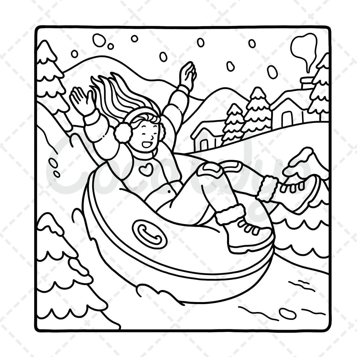 Adult Teens Coloring Book Cute Daily Activities Relaxing Scenes Girls