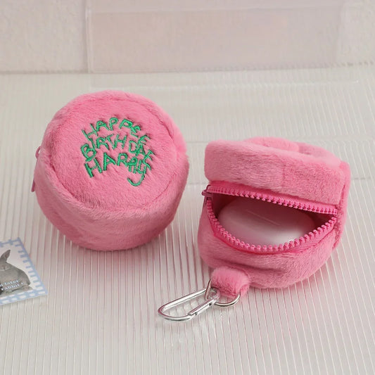 Kawaii Birthday Cake Plush Coin Purse | Mini Zipper Pouch Plush Coin Purse Peaceful Pleasures Health and Wellness