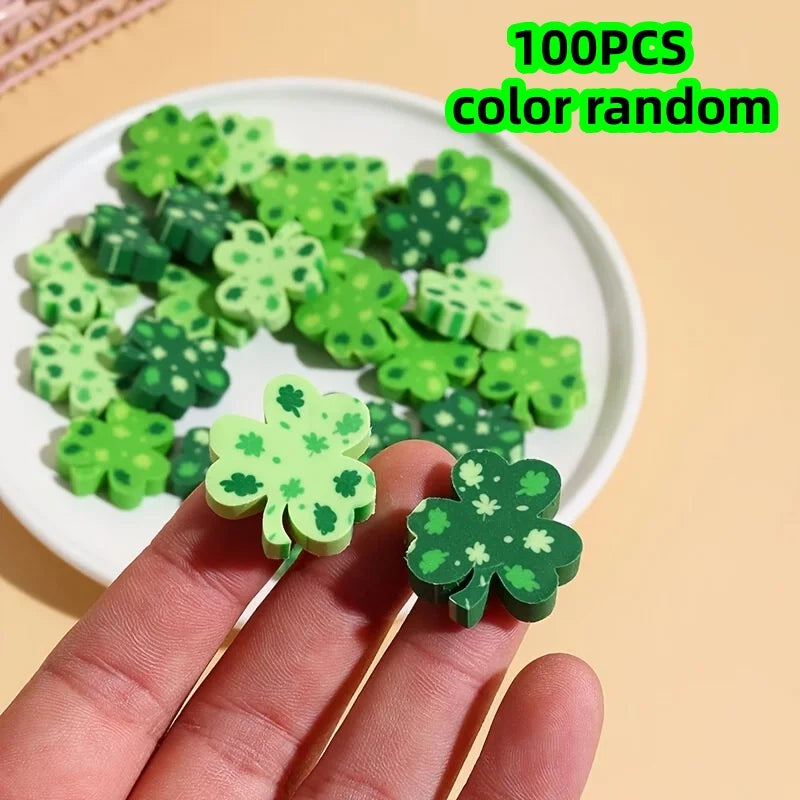 100 Pieces of Leaf-Shaped Erasers in Random Colors, Children's Stationery Suitable for School, Office, and Home Use, Fun Stationery, Learning Accessories, Classroom Rewards, Durable Material, Holiday Gifts, Party Favors Peaceful Pleasures Health and Wellness 100Pcs Color Random