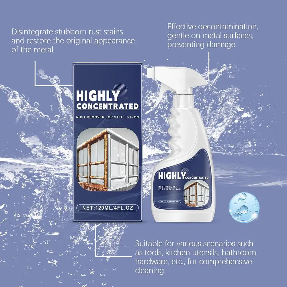 120ml Heavy-Duty Metal Rust Remover & Anti-Rust Spray