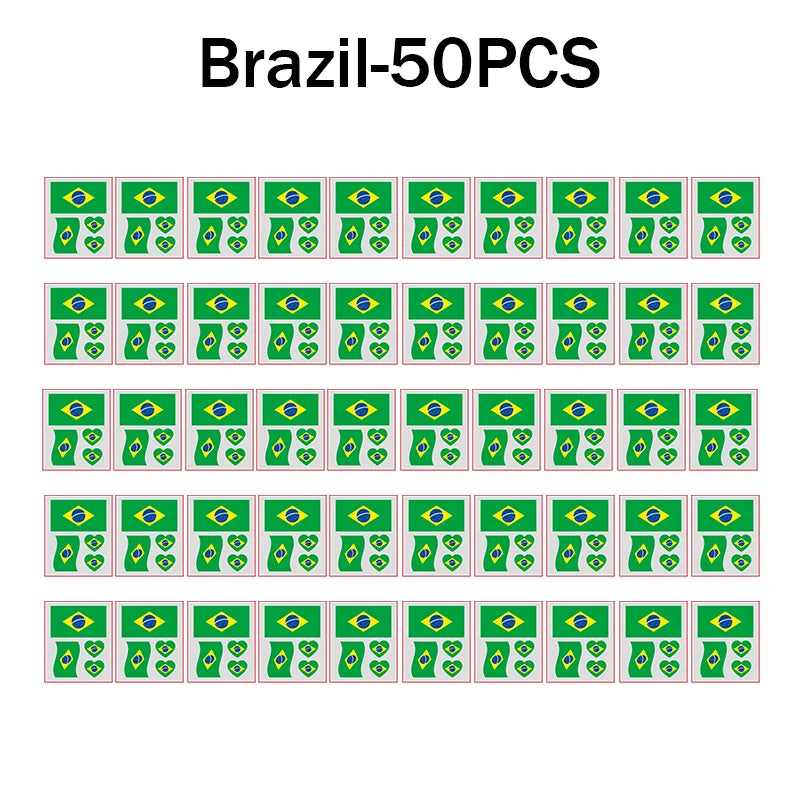 Waterproof Flag Tattoo Stickers – Brazil, USA & Germany Fans