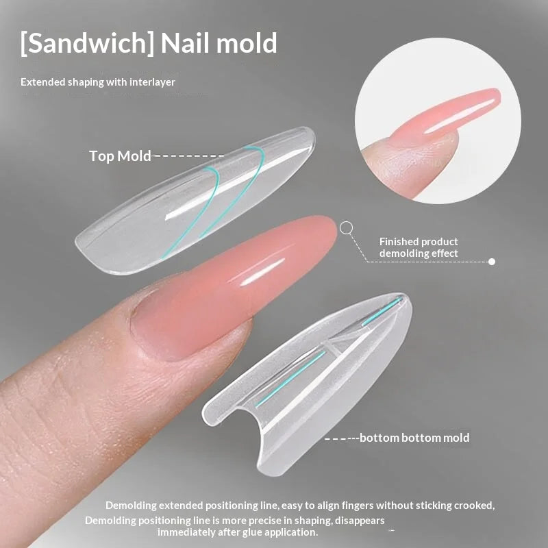 240pcs Sandwich Nail Forms 15 Size Oval Extension Dual Form No Paper Forms Needed For Easy Nail Extensions Peaceful Pleasures Health and Wellness