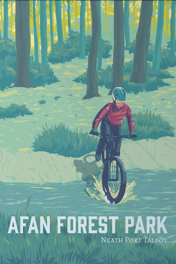 Hadrian's Cycleway Canvas Poster | Northumberland Cycling Wall Art