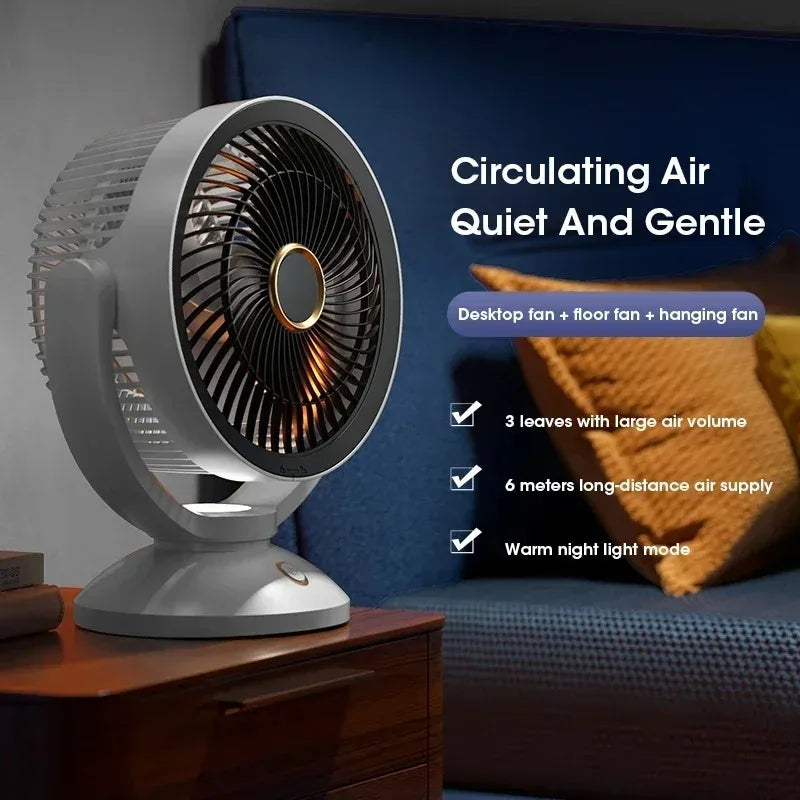 Cordless Portable 4000mAh Wireless Fan Quiet Cooling Air Circulator for Desktop Wall Mount Ventilator Cooler Peaceful Pleasures Health and Wellness