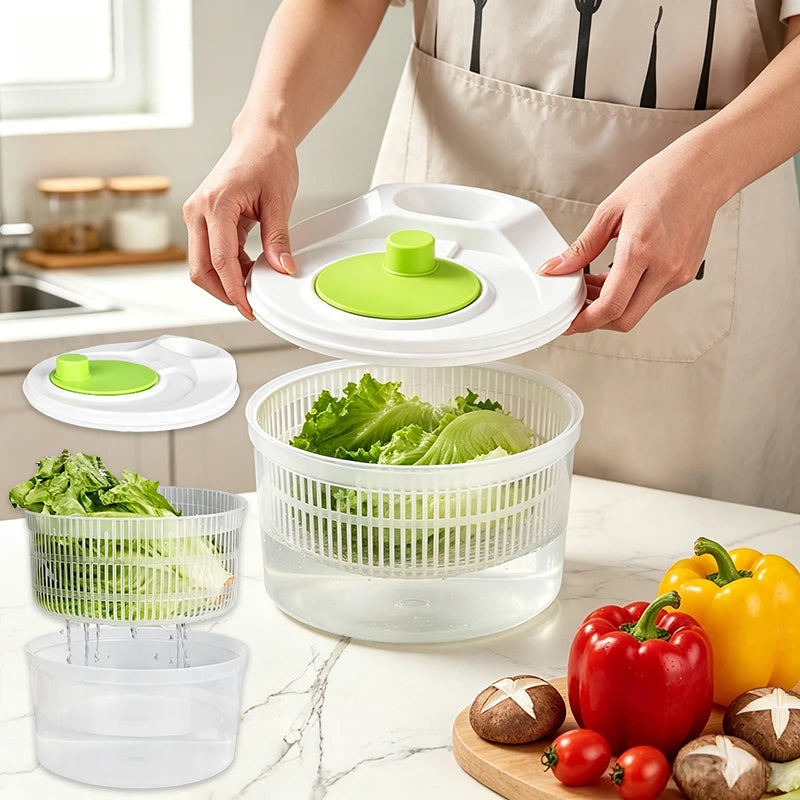 Large Salad Spinner with Bowl & Mesh Basket | Wash & Dry