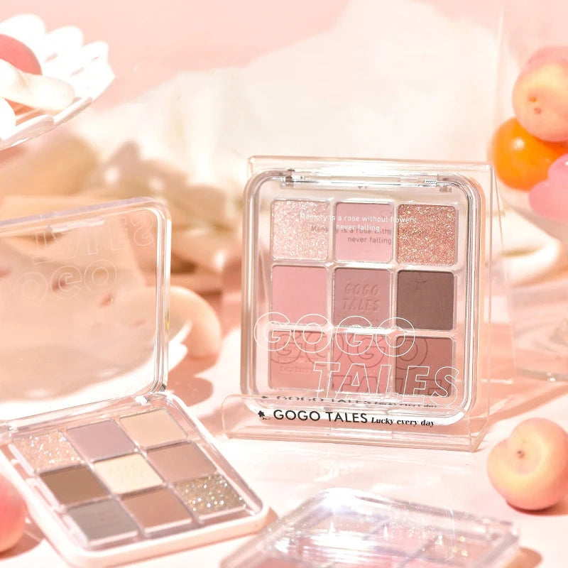 Gogotales 9-Color Glitter Eye Shadow Palette – Matte & Shimmer
