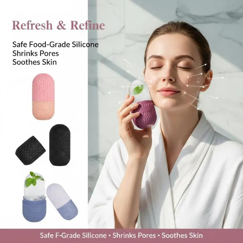 Silicone Cube Tray Shape Face Facial Ice Roller Massage Face Massage Roller Facial Reusable Ice Face Roller Skincare Tool Peaceful Pleasures Health and Wellness