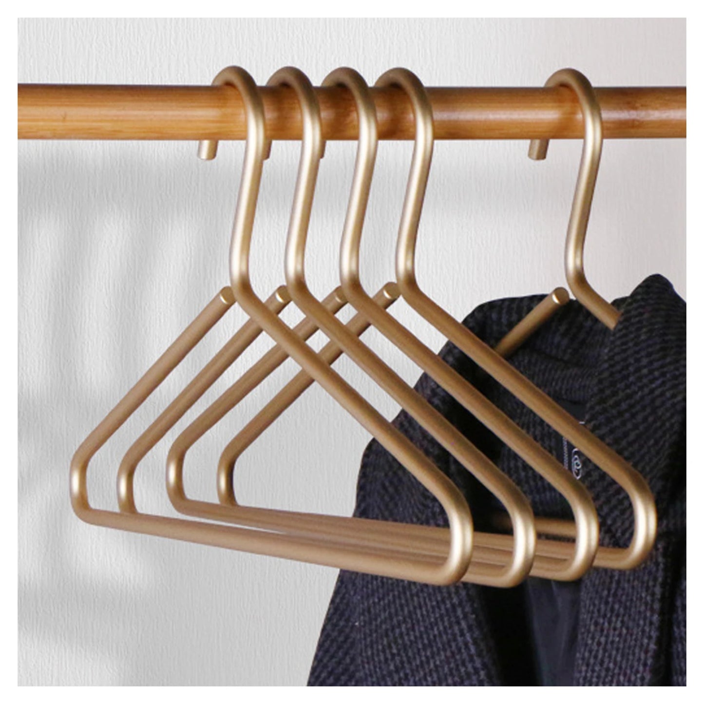 5PCS Aluminum Alloy Clothes Rack Hanging Clothes Rack Home Drying Rack Jacket Coat Hanger Thick Clothes Storage Racks Peaceful Pleasures Health and Wellness 5PCS 4 S
