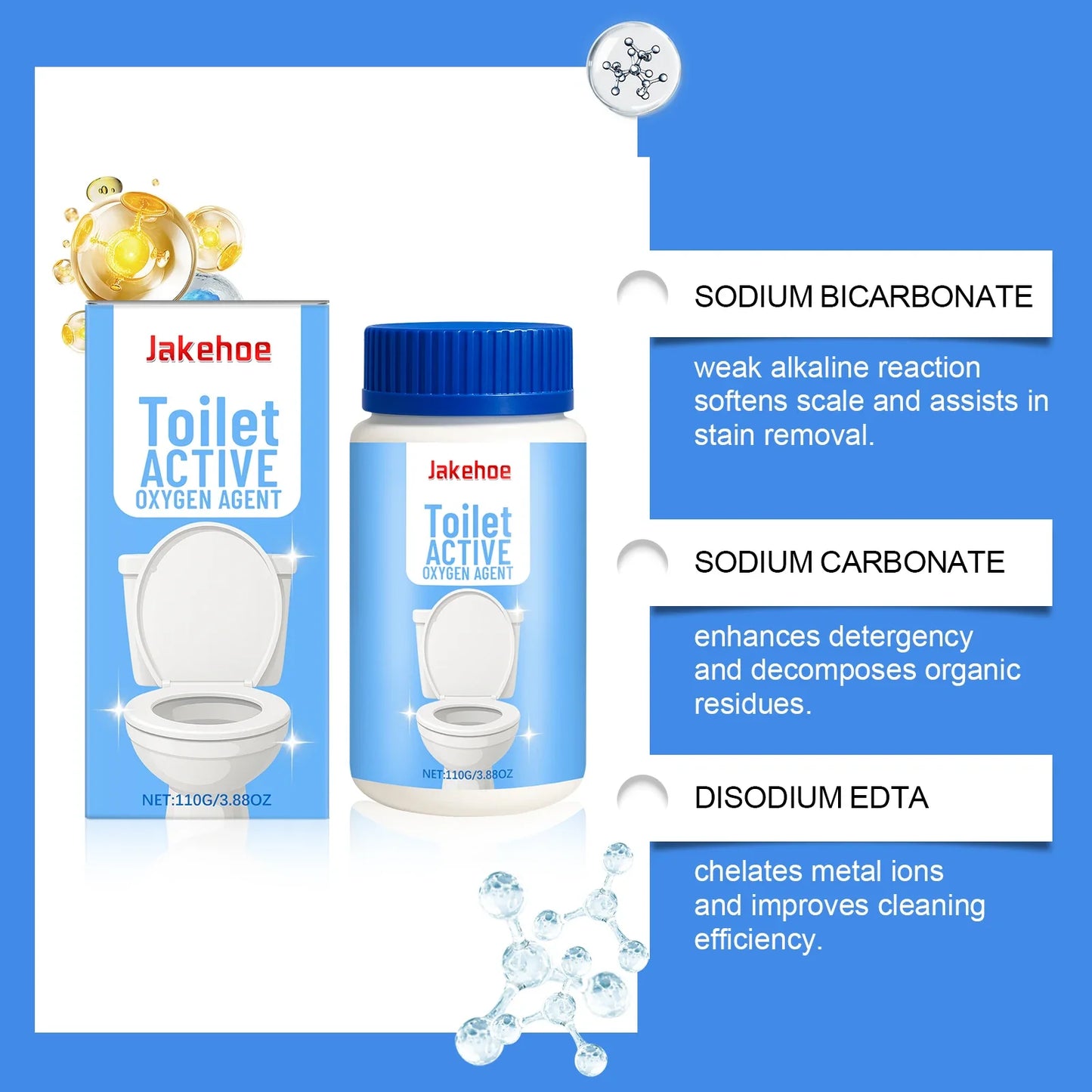 Jakehoe Toilet Cleaner Powder – Descaling & Odor Removal