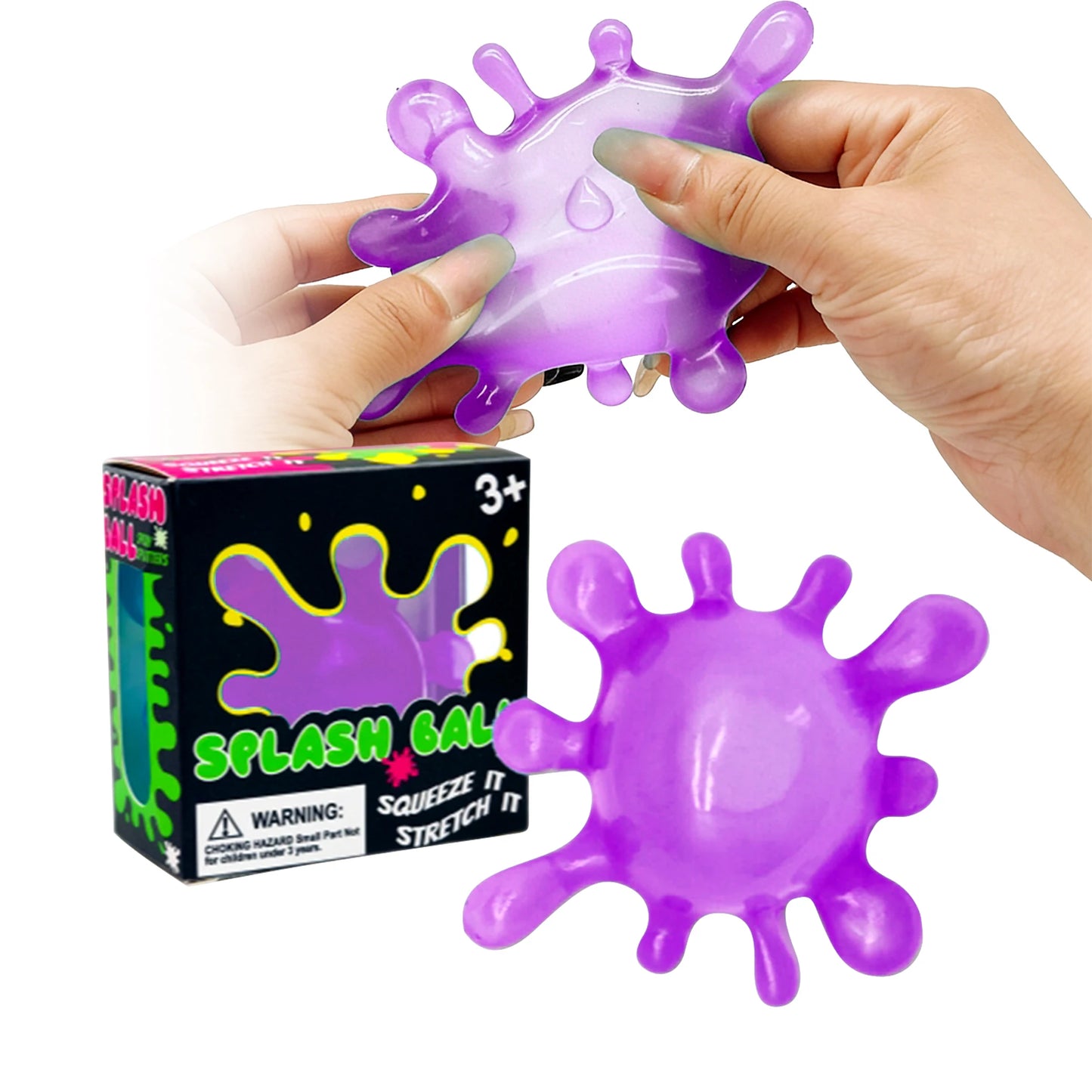 Splash Shaped Squeeze Ball Slow Rebound Stress Relief Fidget Toy Anti Anxiety Office Relaxation Toys Play Gift For Adults Kids Peaceful Pleasures Health and Wellness Purple Color