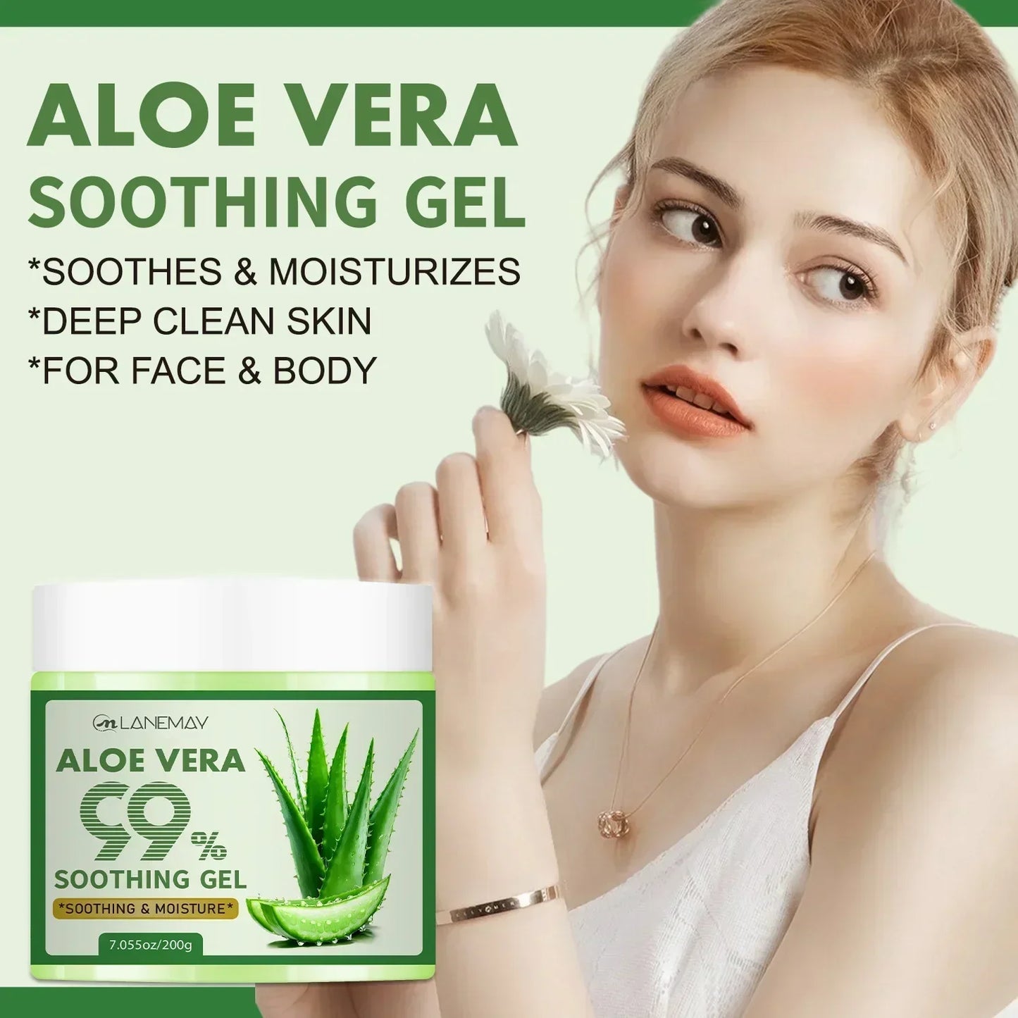 Lanemay 99% Aloe Vera Soothing Gel for Sensitive Skin