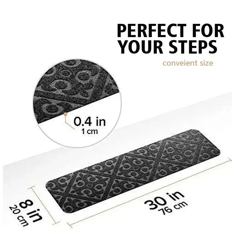 Non-Slip Staircase Mat Stair Carpet Treads Stair Pads Rug Tread Safety for Kids Elders and Dogs Home Hospistal Indoor Use Peaceful Pleasures Health and Wellness