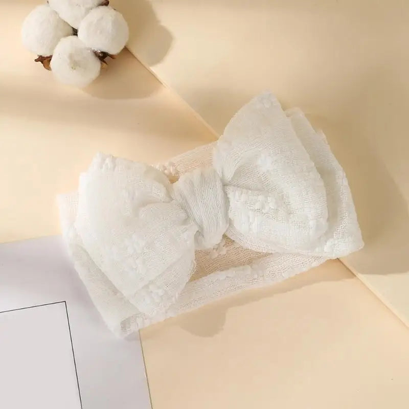 Baby Girl Lace Mesh Headband Bowknot | Soft Newborn Hair Wrap