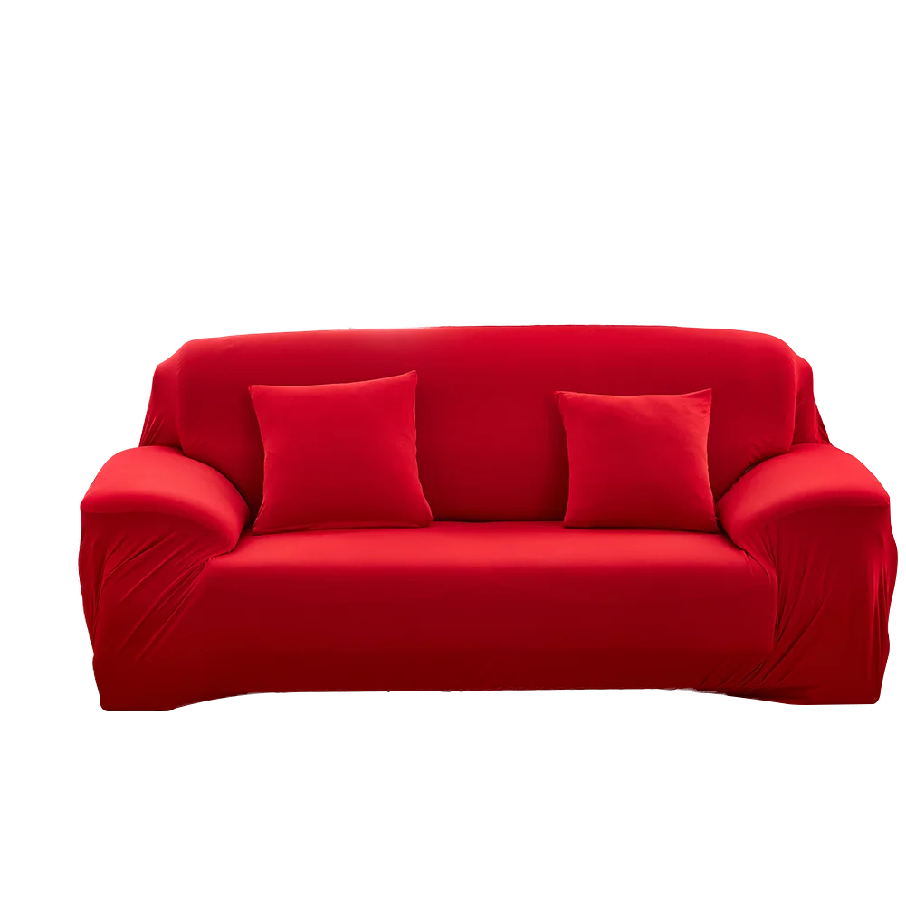 1/2/3/4 Seater Silk Cool Sofa Cover for Living Room L Shap Coner Couh Cover Spandex Extenble Furniture Protector From Cat Dog Peaceful Pleasures Health and Wellness Red 4-Seat 235-300cm
