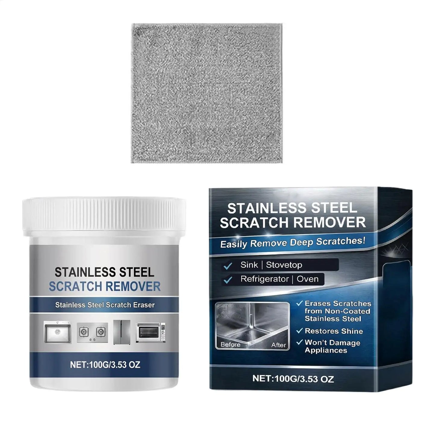 100g Stainless Steel Polish Paste – Scratch & Rust Remover Cream
