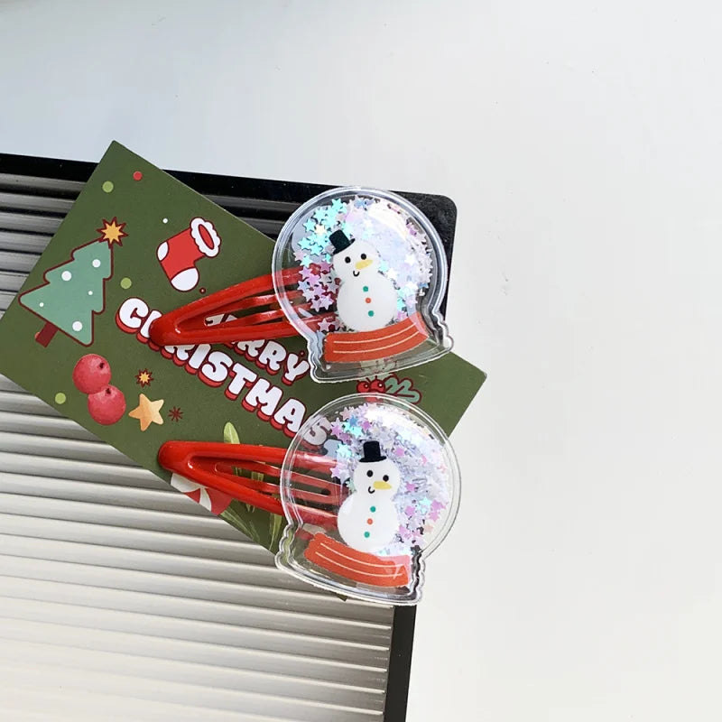 2-Pack Christmas Hairpins – Festive Tree, Santa & Deer Design Peaceful Pleasures Health and Wellness