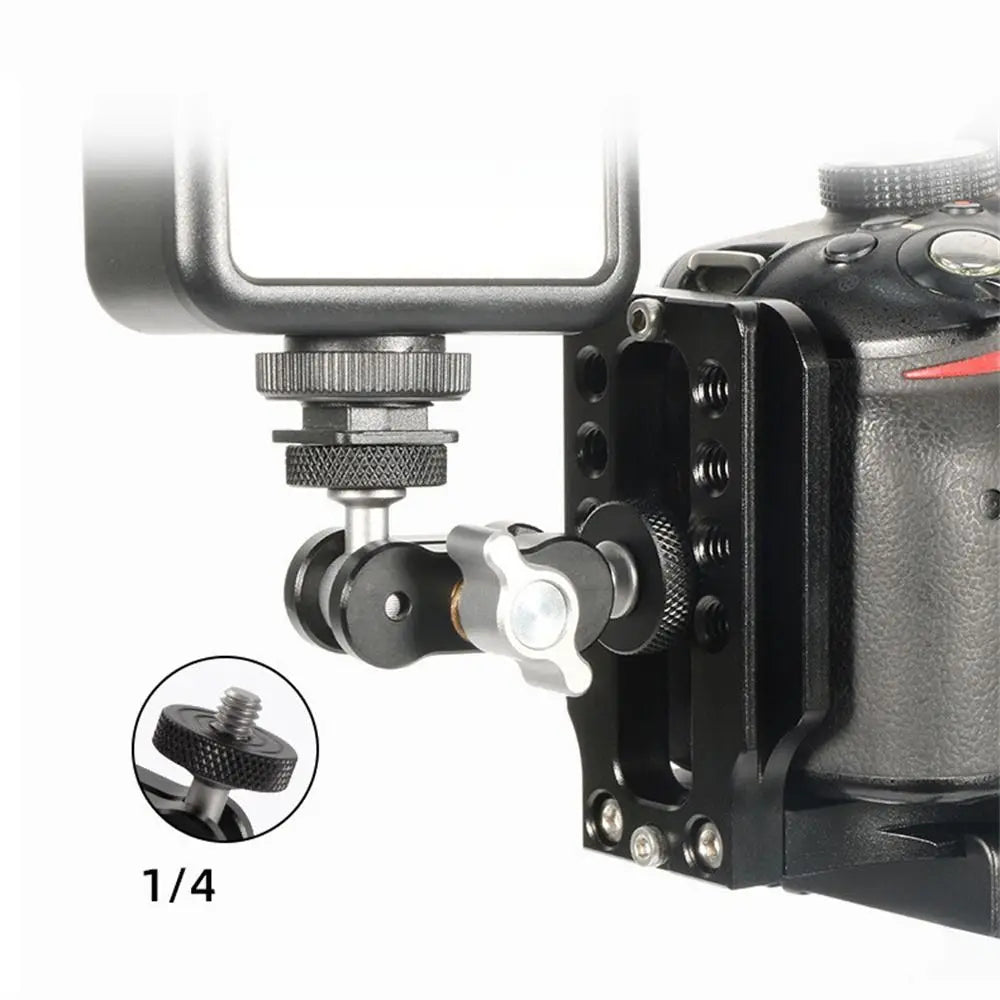 1/4 Inch Screw Camera Magic Arm Aluminum Alloy Double Ball Head Ball Magic Arm Lightweight Adjustment Magic Arm Bracket Peaceful Pleasures Health and Wellness
