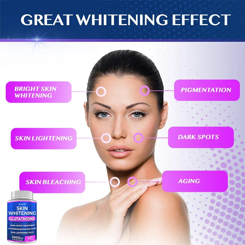 Glutathione Skin Brightening Pills 2000mg – Turmeric Bearberry