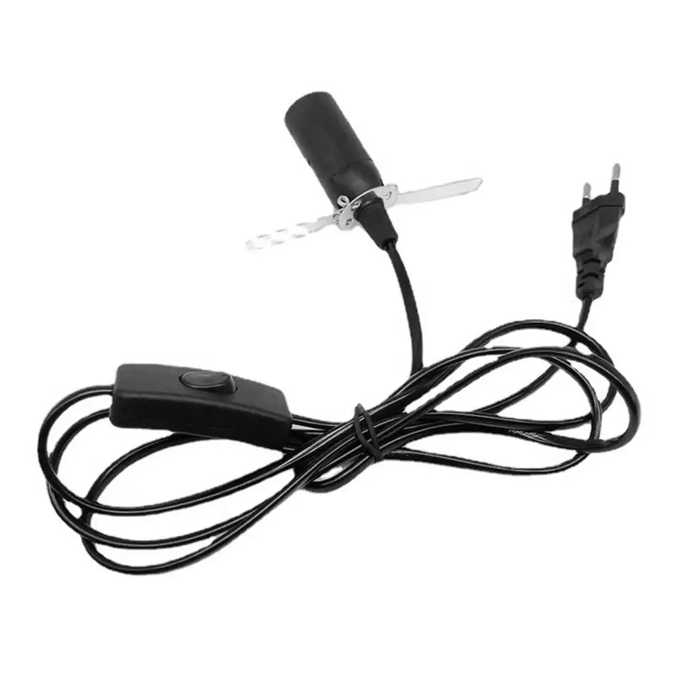 EU Plug Salt Lamp Cord E14 Lamp Holder 1.8M Power Cord with On/Off Switch for Salt Lamps Peaceful Pleasures Health and Wellness Black