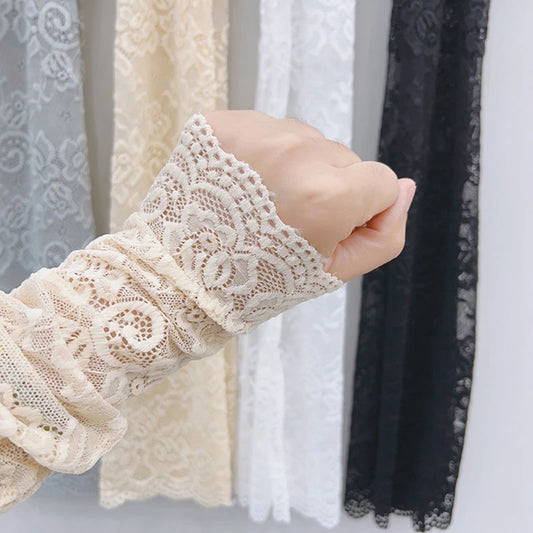 Fashion Lace Sunscreen Arm Cover Women's Lace Fake Sleeve Cover Tattoo Scar Breathable Mesh Sunshade Sleeve Peaceful Pleasures Health and Wellness