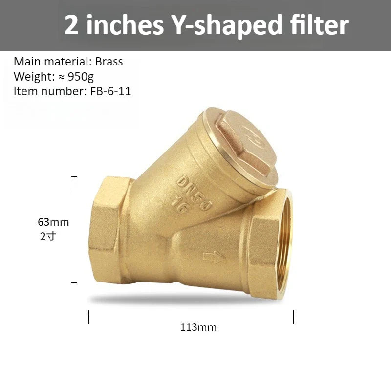Brass Y-Strainer Filter BSP Thread DN8–DN50 | Water Filter Valve