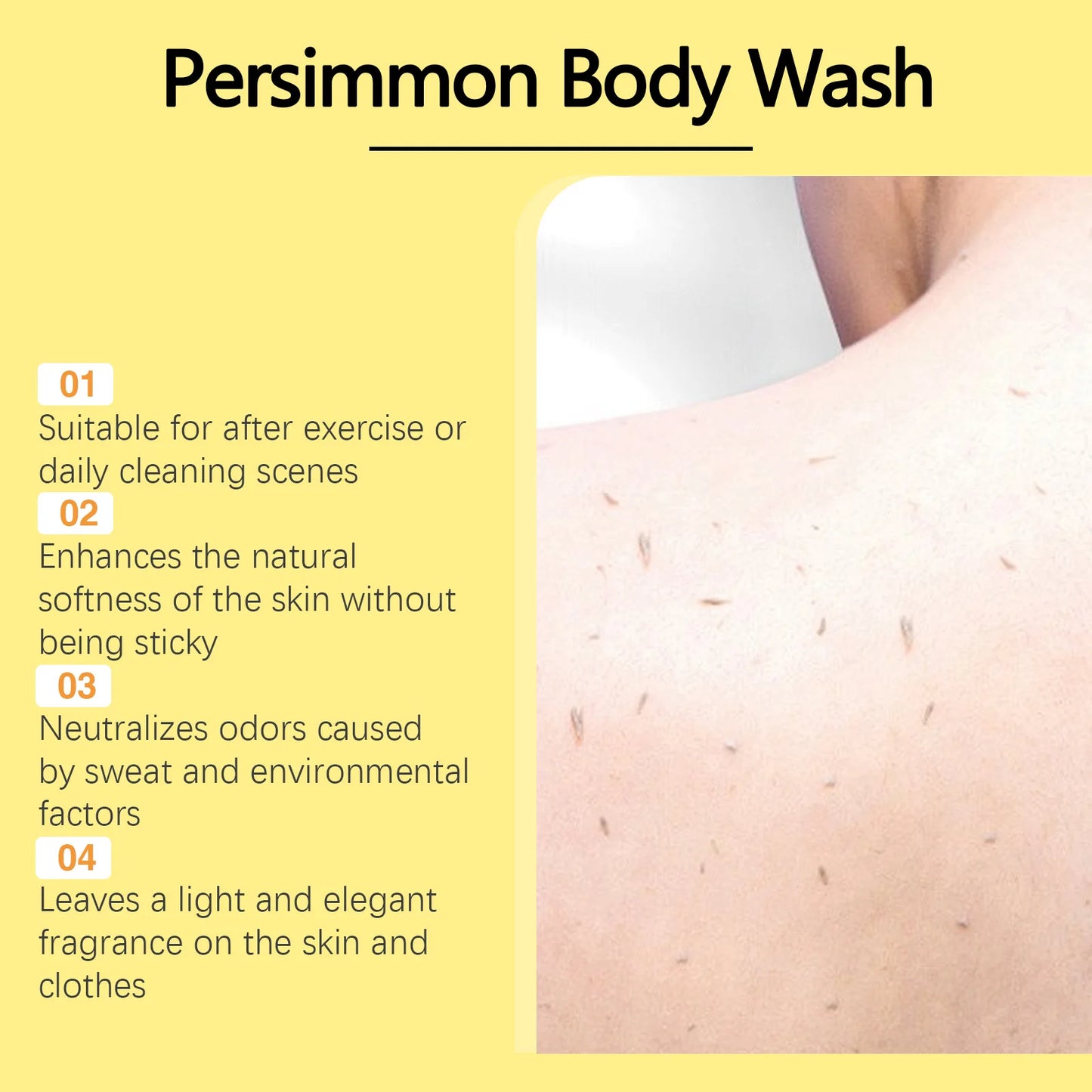 Persimmon Body Wash Gel – Moisturizing Exfoliating Shower Gel
