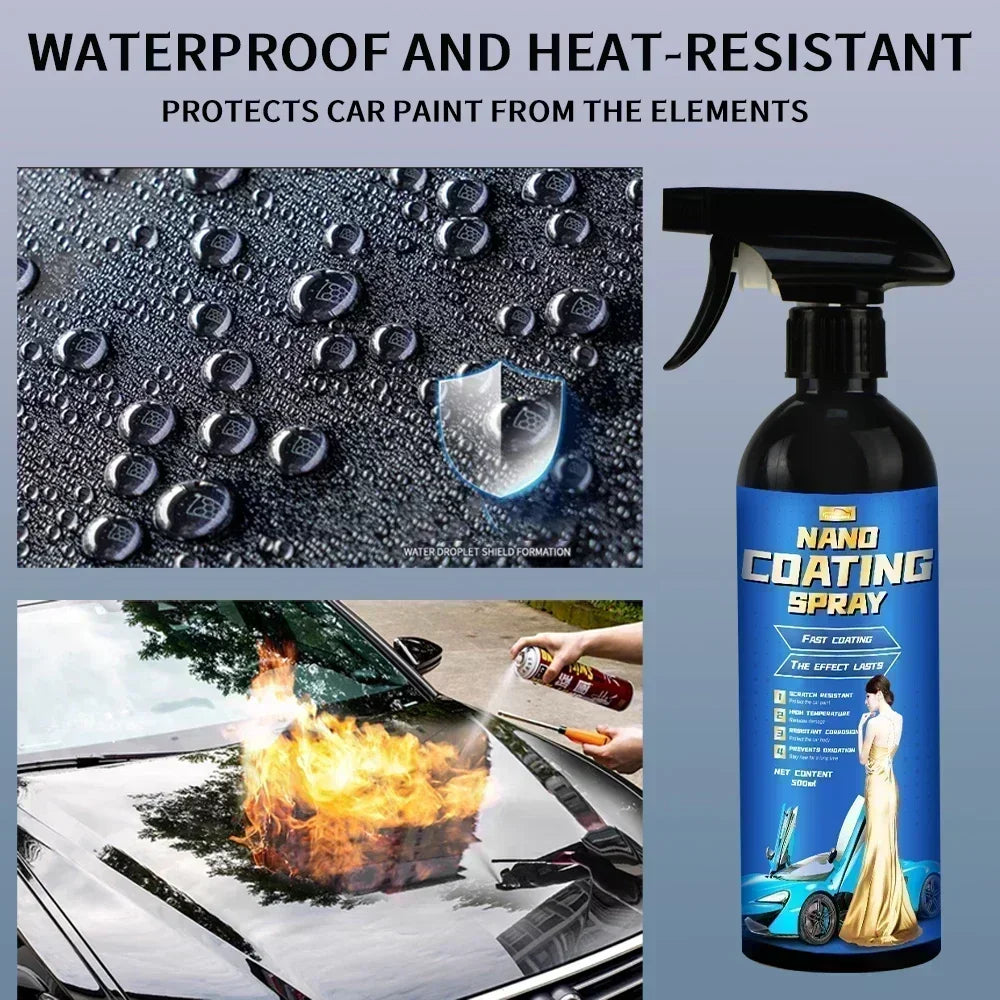 Ceramic Car Coating 500ML 9H Nano Liquid Glass Plated Crystal Hydrophobic Waterproof Polishing Paint Hardness Car Polish Wax Peaceful Pleasures Health and Wellness