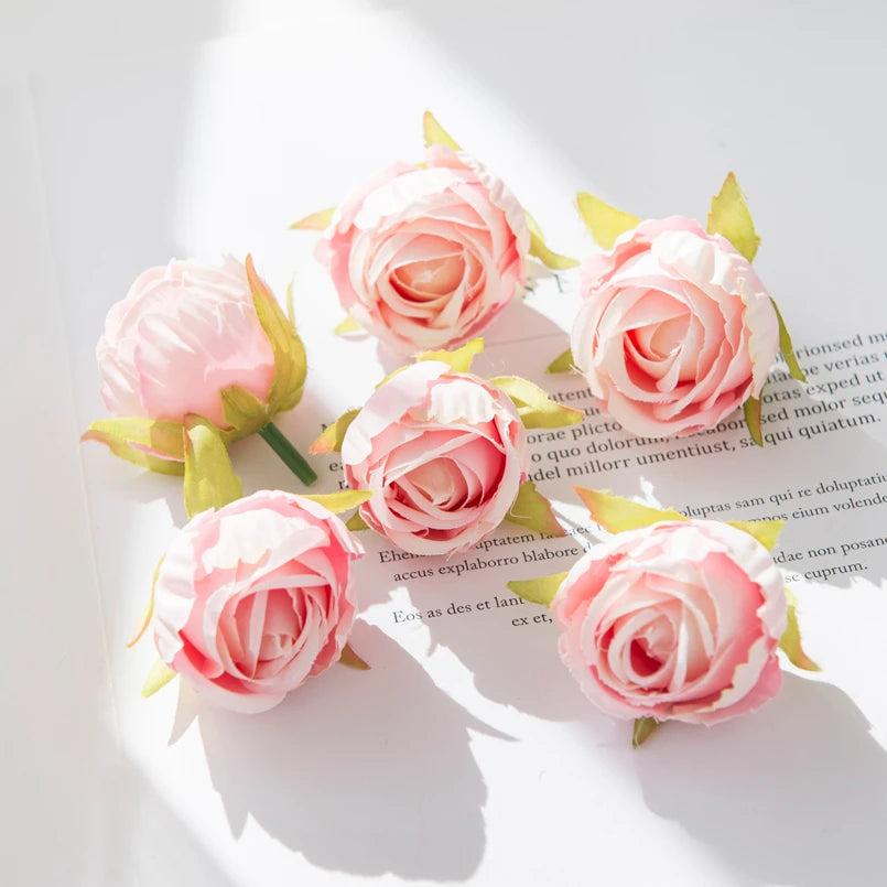 Bulk Silk Artificial Rose Heads 50/100pcs – Wedding & DIY Décor