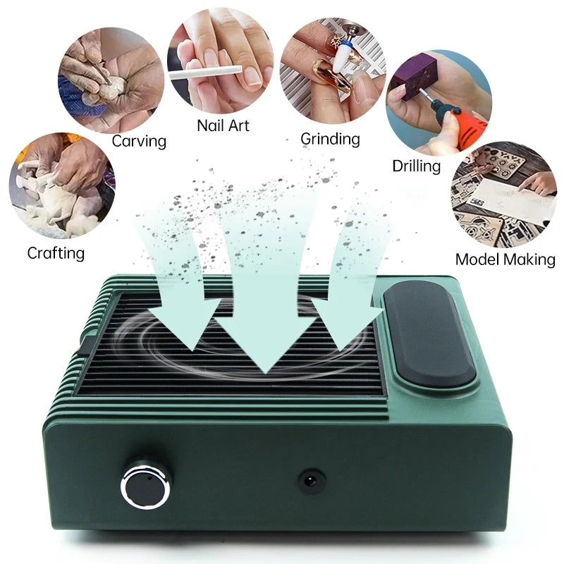 80W Powerful Nail Dust Collector For Manicure Nail Vacuum Cleaner With Fitter Nail Dust Fan Manicure Salon Equipment Peaceful Pleasures Health and Wellness