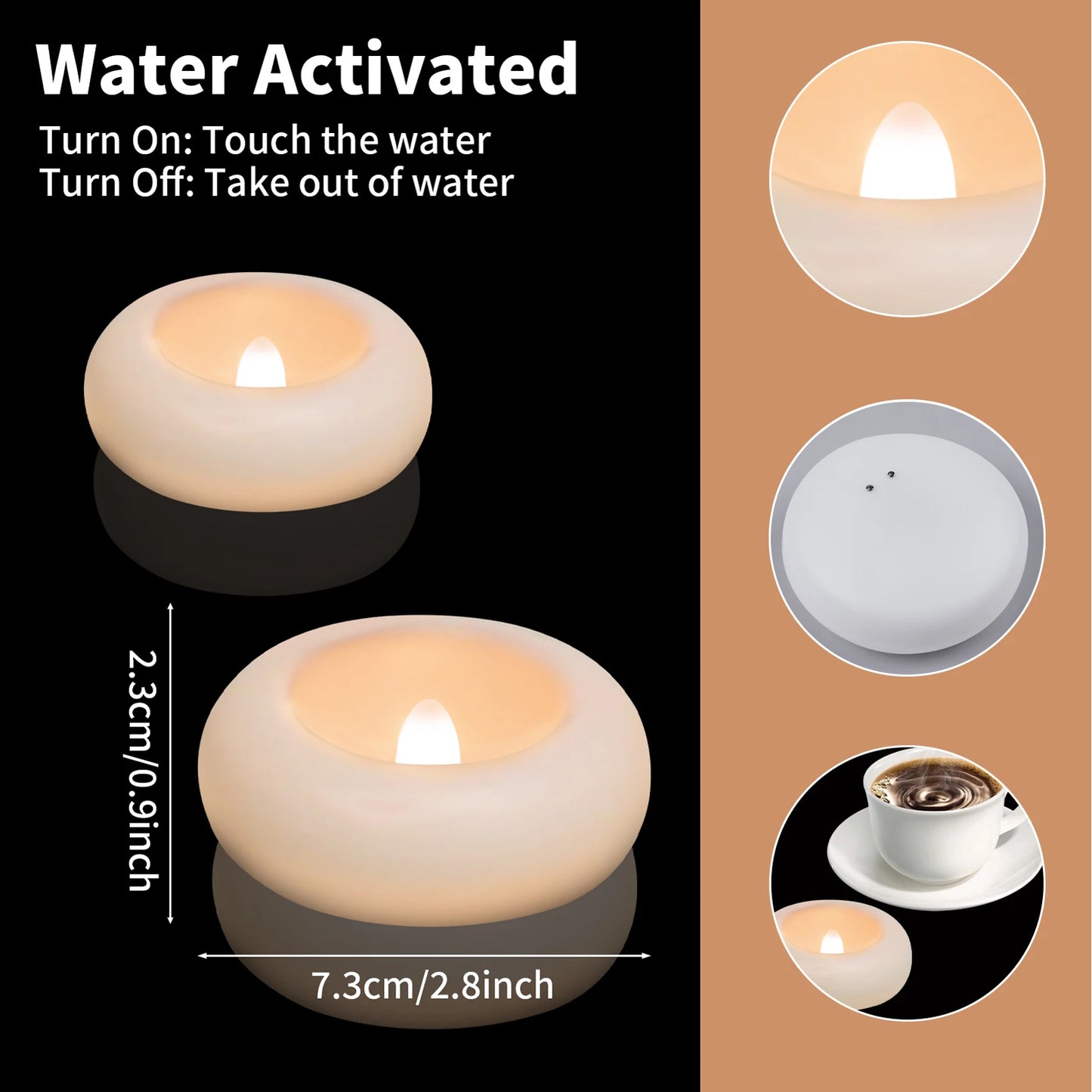 Floating Flameless LED Candles | Waterproof Pool Tealights 12/24 Pack