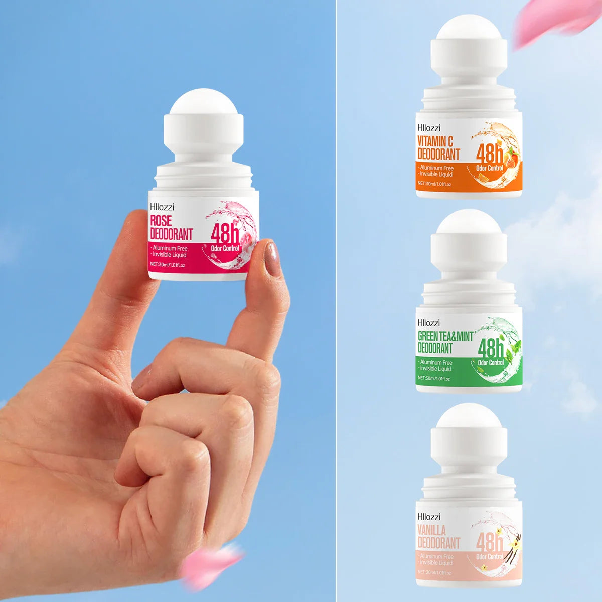 48-Hour Roll-On Deodorant – Vitamin C, Rose & Green Tea
