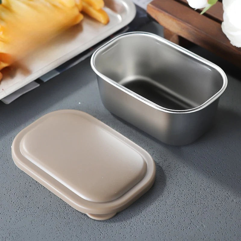 304 Stainless Steel Sauce Cup | Leak-Proof Silicone Lid
