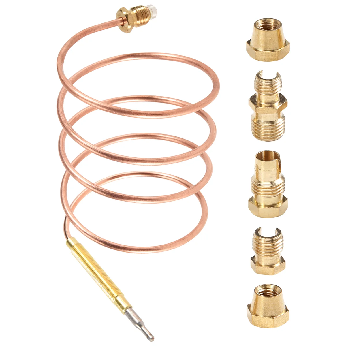 900Mm Gas Stove Universal Thermocouple Kit M6X0.75 With Spilt Nuts (Five) Replacement Thermocouple Peaceful Pleasures Health and Wellness