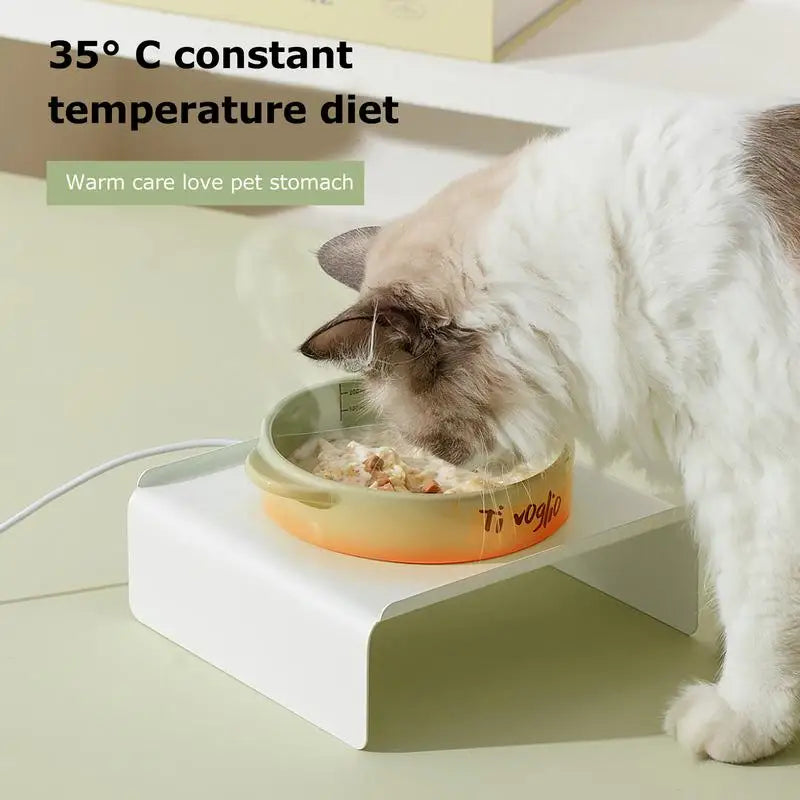 Heated Water Bowl for Dog Ceramics Pet Heating Bowl Constant Temperature Automatic Waterer for Dogs Cats Rabbits Birds Chickens Peaceful Pleasures Health and Wellness