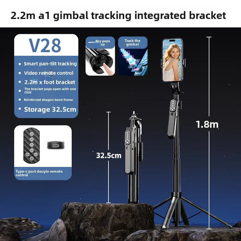 AI Face Tracking Gimbal Selfie Stick | 4-Axis Stabilizer Peaceful Pleasures Health and Wellness V28TK Bundle 1