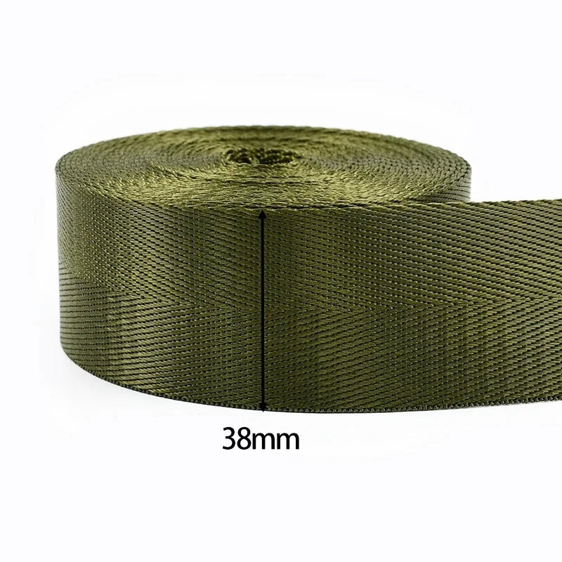 20/25/32/38/50mm ArmyGreen Nylon Webbing for Bag Strap 5Meters Dog Collar Ribbon Tapes Luggage Belt Bias Binding Sewing Trims Peaceful Pleasures Health and Wellness RD001-ArmyGreen-38mm