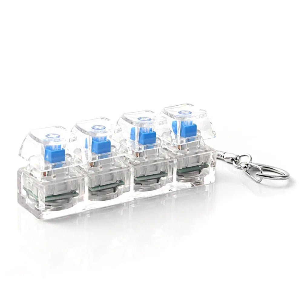 RGB Mechanical Keyboard Fidget Toy – 4-Button LED Desk Gadget