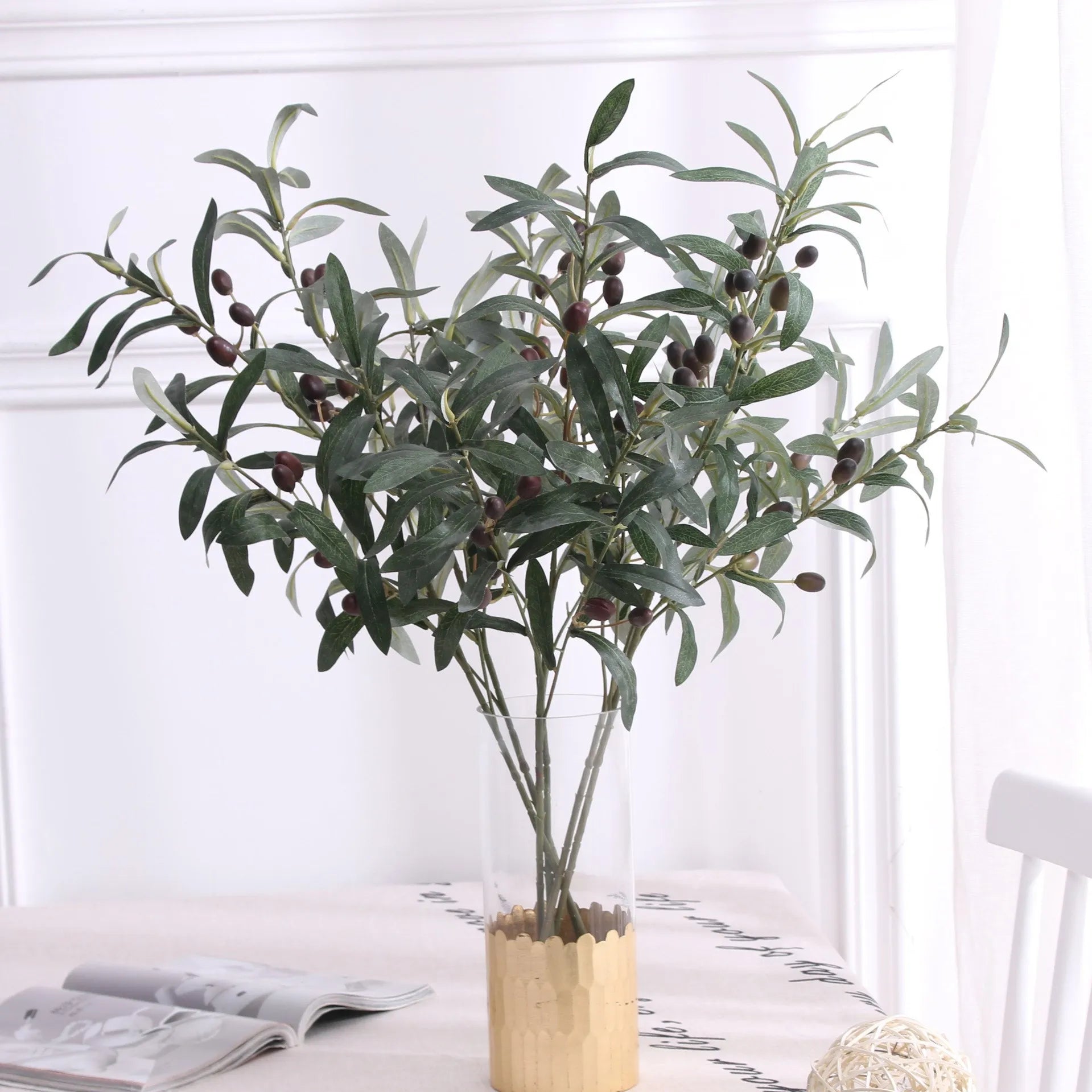 Artificial Olive Branch Fake Plant | Wedding & Home Decor Artificial Plant Branch Peaceful Pleasures Health and Wellness