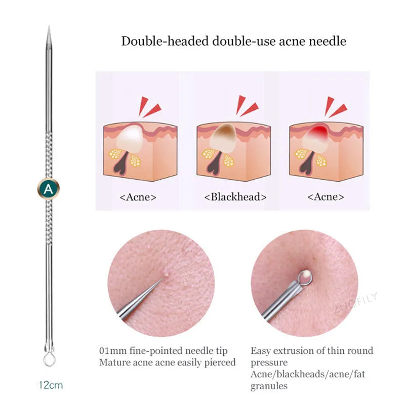 Stainless Steel Blackhead Extractor & Acne Removal Tool