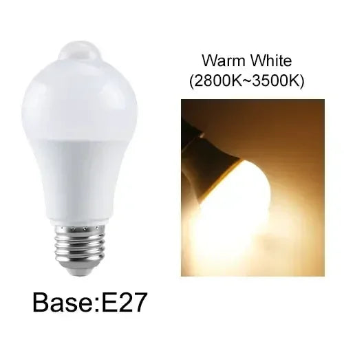 PIR Motion Sensor LED Bulb E27 B22 12W–20W Auto On/Off