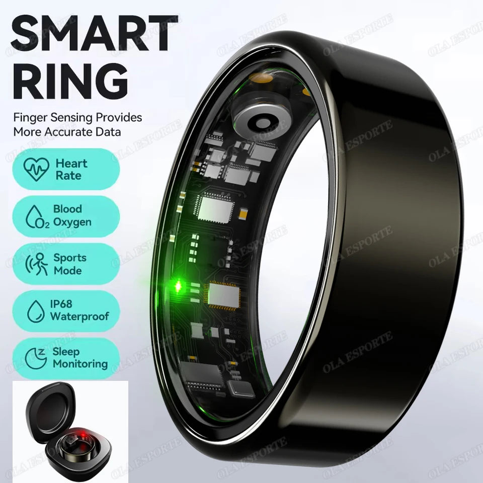 For New Smart Ring Men Women Bluetooth Monitor Blood HeartRate Blood Oxygen Monitor Smartring MultiSport 5ATM Waterproof 2026 Peaceful Pleasures Health and Wellness