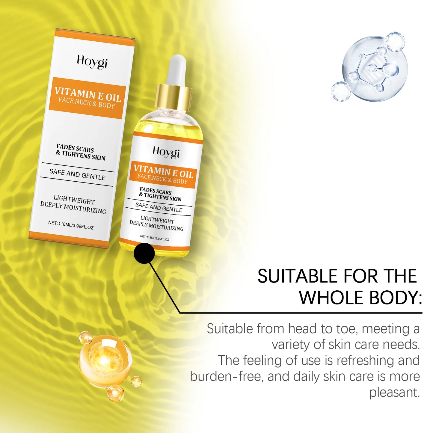 Vitamin E & Hyaluronic Acid Moisturizing Face & Body Oil 118ml
