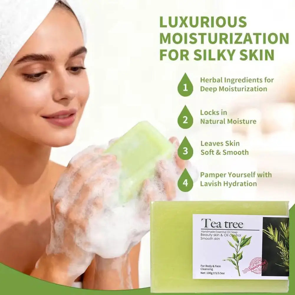 Tea Tree Oil Soap Bar – Natural Handmade Face & Body Wash