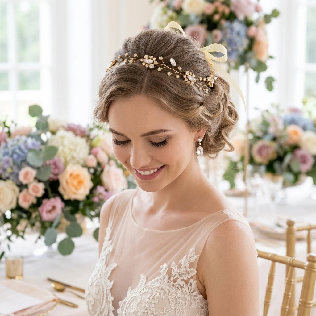 Bridal Headpiece With Alloy Base And Crystal Rhinestones For Wedding Dress Peaceful Pleasures Health and Wellness