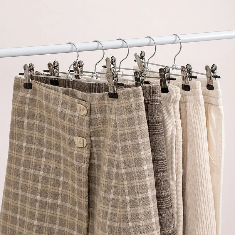 5-Pack Anti-Slip Stainless Steel Clothes Hangers for Pants & Skirts
