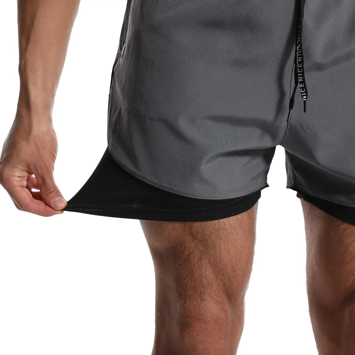 Men's Ice Silk Quick-Dry Sports Shorts | Zipper Pockets