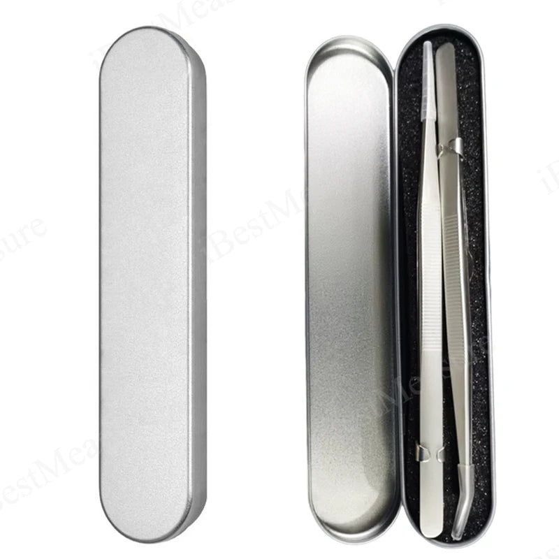 1/2pcs Tweezers Stainless Steel Fine Tipped Precision Tweezers Multipurpose Straight Curved Non-Slip Locking Tweezer for Jewelry Peaceful Pleasures Health and Wellness