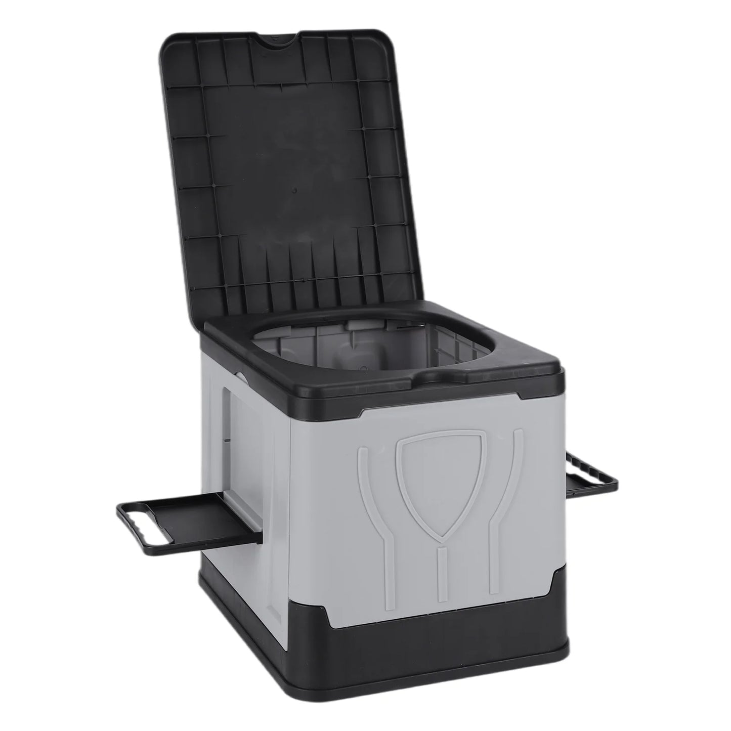 Folding Portable Toilet with Paper Holder & Lid Emergency Toilet Reusable for Camping Travel Outdoor Car RV & Emergency Use Peaceful Pleasures Health and Wellness Grey Toilet Truck
